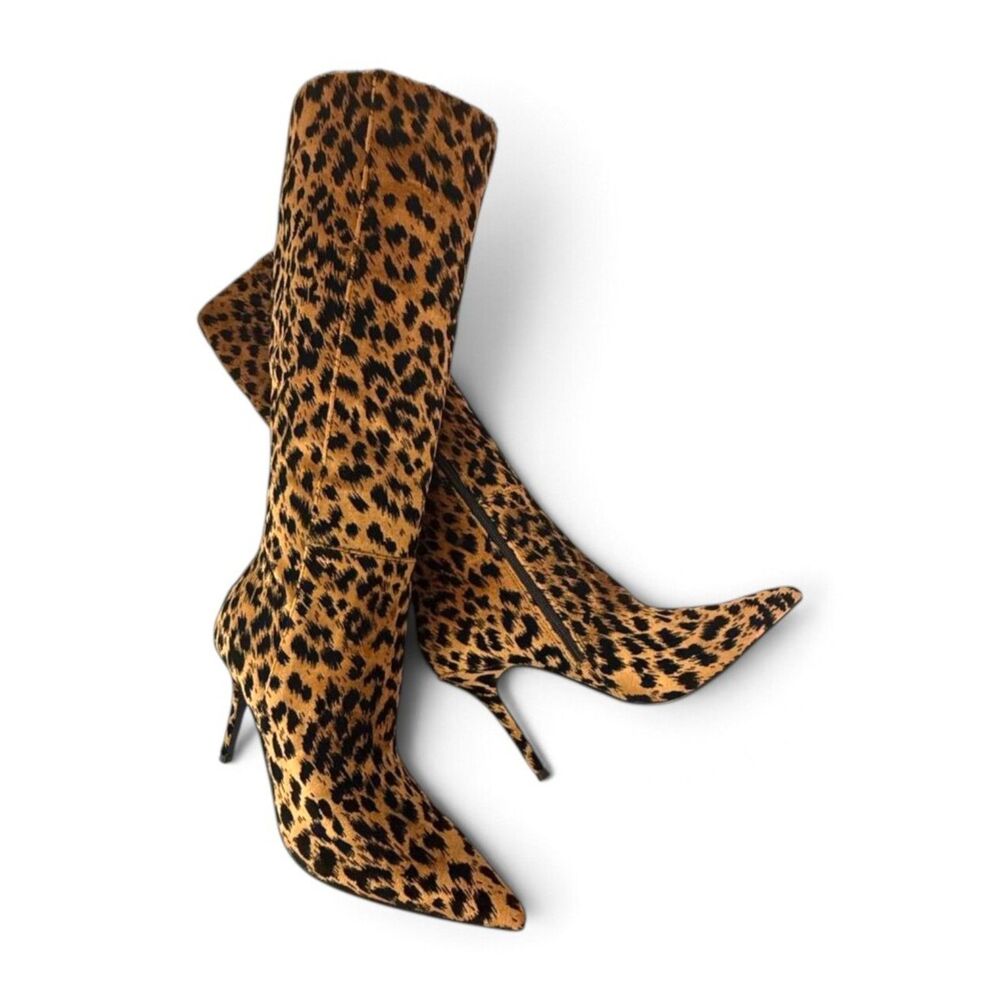 GUESS Gressa Light Brown/Black Leopard Print Boots, NEW! Size 9M